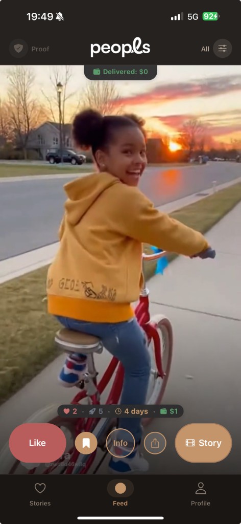 Peopls — Feed with gratitude and story actions